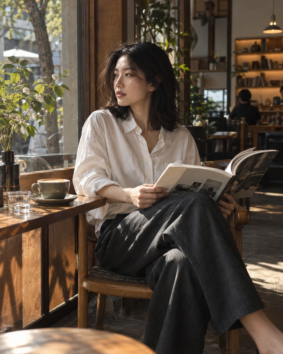 AI生成的女性成员咖啡馆生活肖像占位图